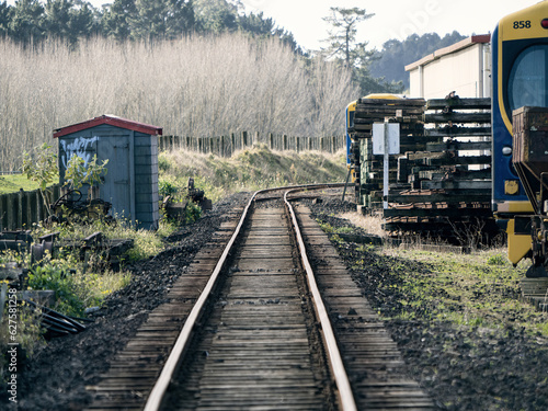 Railroad yard with old rail track.