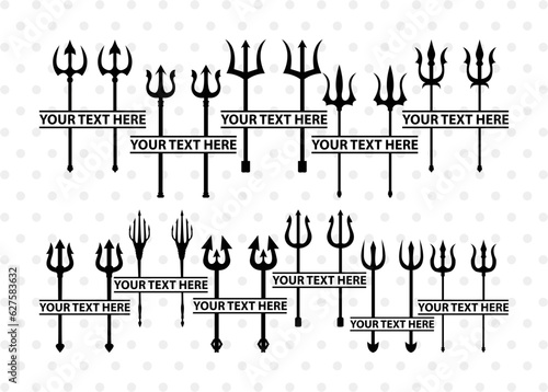 Trident Split Monogram, Pitchfork Svg, Trident Neptune Svg, Summer Trident Svg, Trident Split Monogram Bundle, SB00033