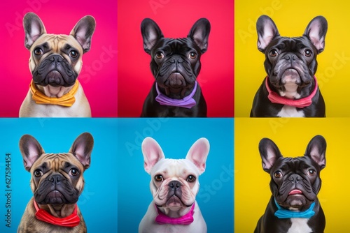 Cute Dog Photos Against a Colorful Background  Showcasing Expressive Faces and Emotional Expressions in a Low-Angle Shot  generative ai