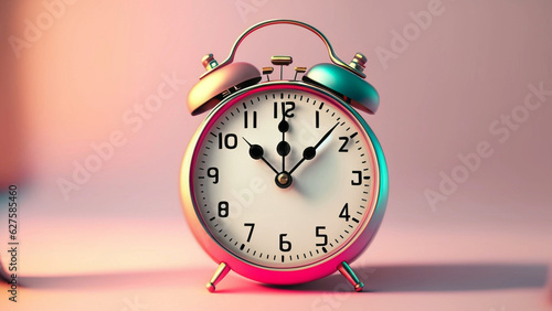 Wallpaper Mural 3d Vintage alarm clock  pastel background with natural light that falls on the ground over time Torontodigital.ca