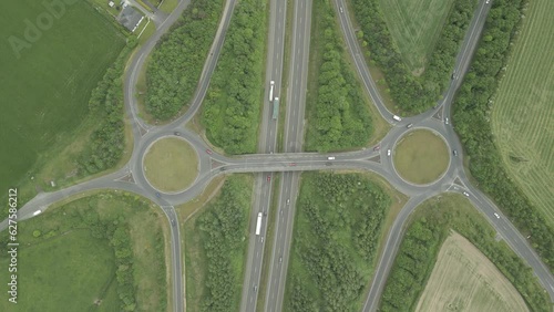 Starry shaped roundabout at N7 motorway county Laois Portlaoise Ireland  photo