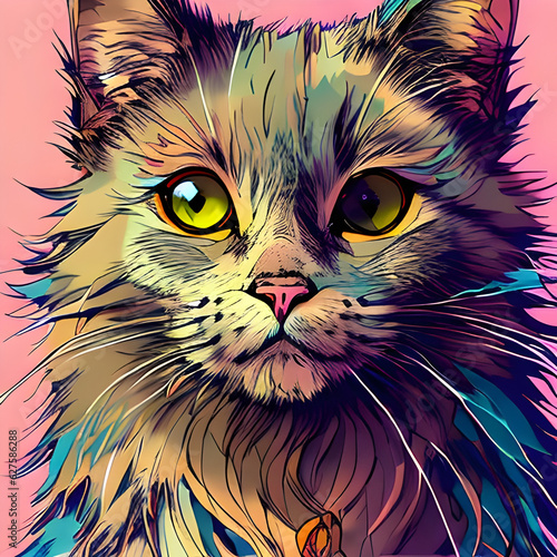 Playful cat with generative AI