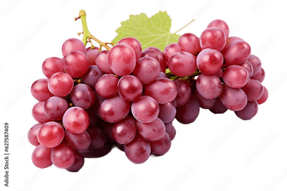 Isolated on Transparent Background Bunch of Grapes. Generative AI