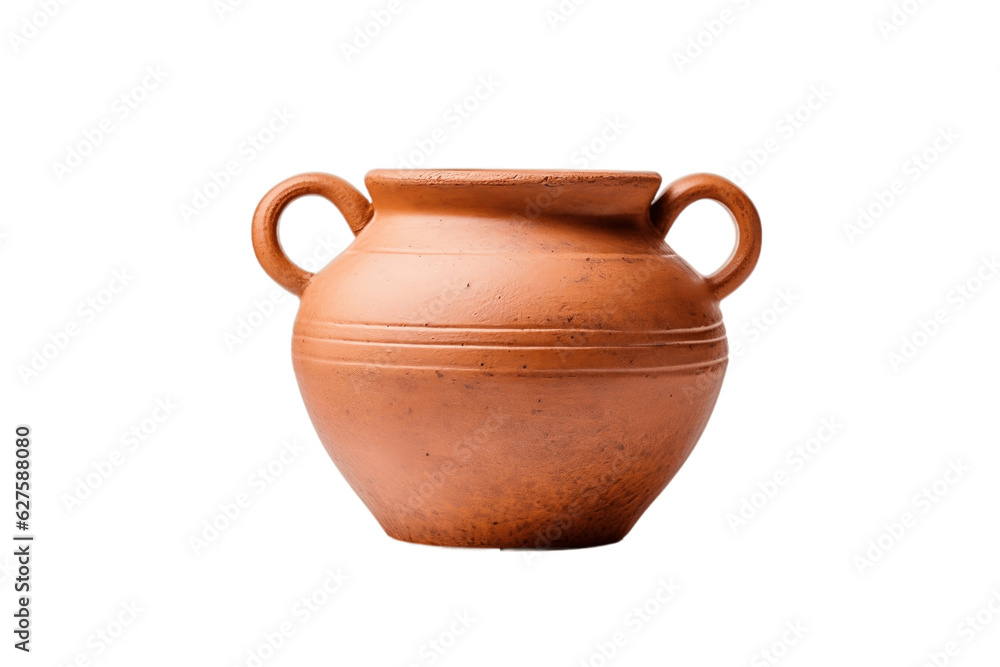 Isolated on Transparent Background Clay Pot. Generative AI