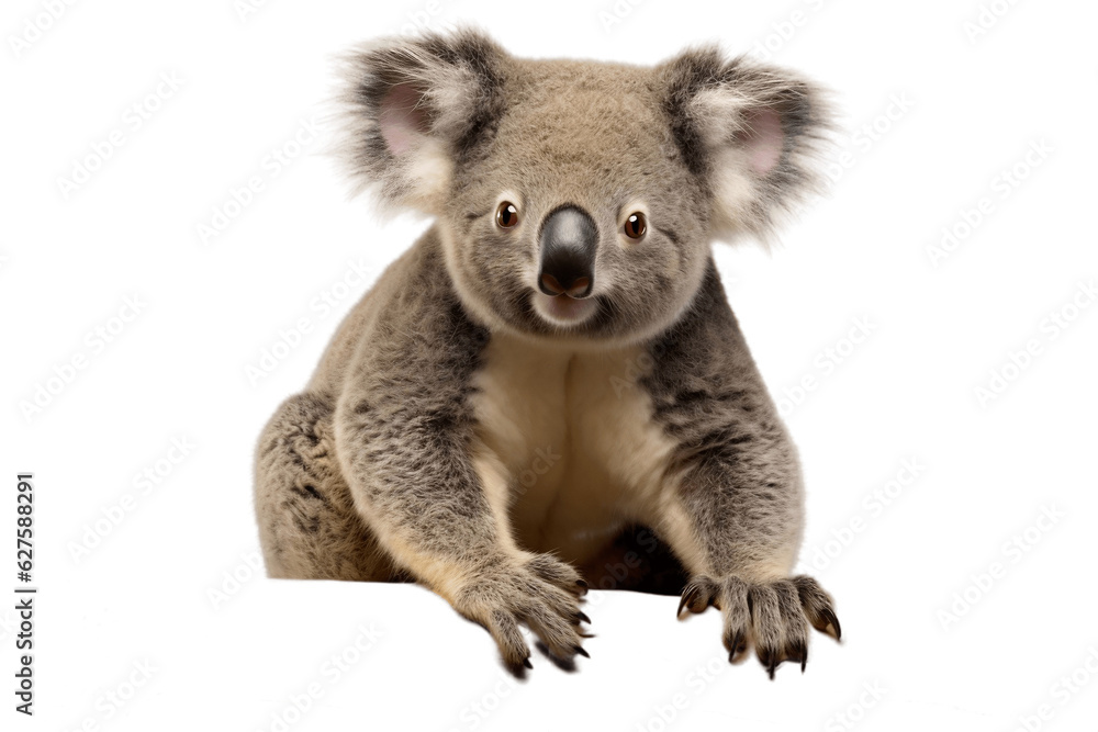 Fototapeta premium Close-Up of Koala Isolated on Transparent Background. Generative AI