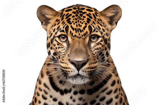 Close-Up of Jaguar Isolated on Transparent Background. Generative AI