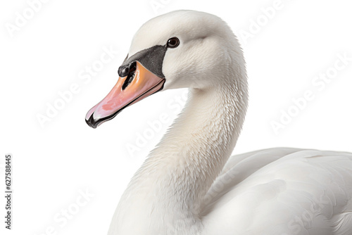Close-Up of Swan Isolated on Transparent Background. Generative AI