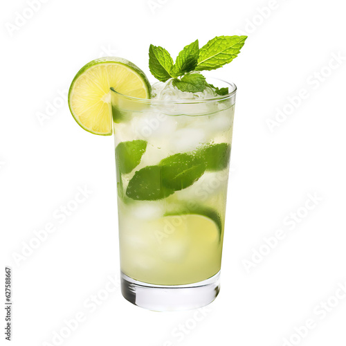 Fresh Mojito Cocktail PNG: High-Resolution Image with Transparent Background - Generative AI