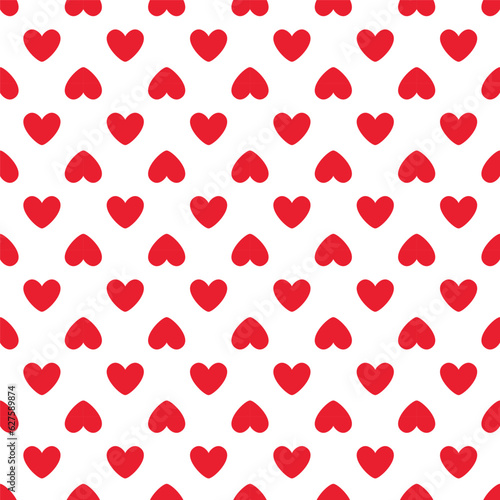 Fototapeta Naklejka Na Ścianę i Meble -  Love heart seamless pattern design vector background. Seamless pattern on Valentine's day. The seamless texture with heart.