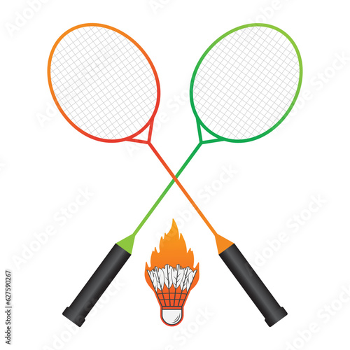 Badminton fire Vector, Badminton with Fire Cork Vector, Badminton illustration, Racket Vector, Sports illustration, Badminton  Ball, vector, colorful vector, rgb vector, Badminton silhouette,