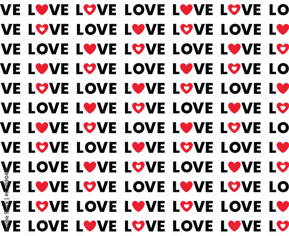 Love heart seamless pattern design vector background. Seamless pattern on Valentine's day. The seamless texture with heart. Love heart seamless pattern design vector background. Seamless pattern on Valentine's day. The seamless texture with heart.