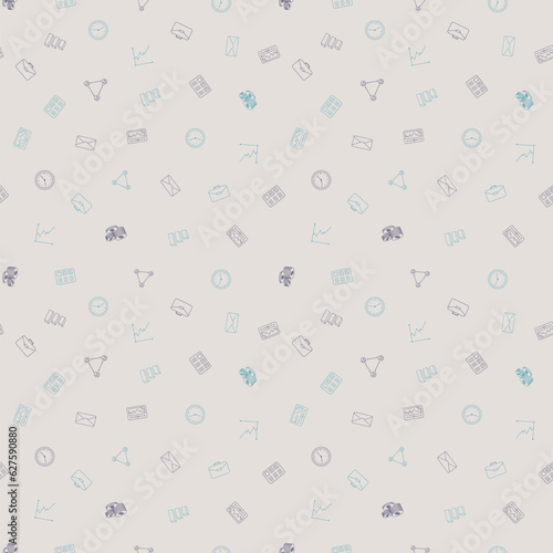 Wallpaper Mural Office Business Seamless Pattern Background. Vector illustration. Torontodigital.ca