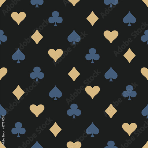 Wallpaper Mural Symbols of Suits Card Seamless Pattern Background. Gambling hand drawn. Torontodigital.ca