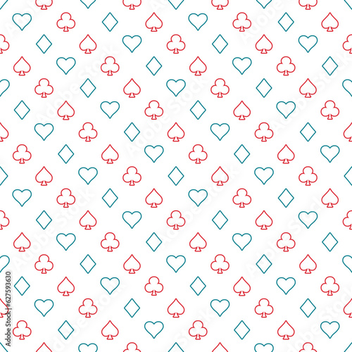 Wallpaper Mural Symbols of Suits Card Seamless Pattern Background. Gambling hand drawn. Torontodigital.ca