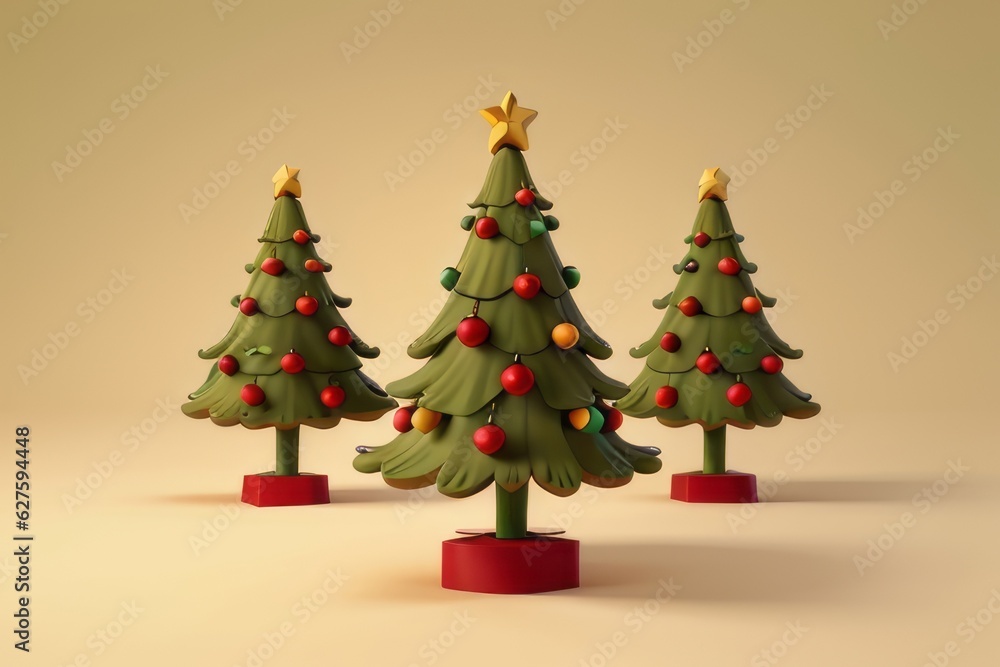 Kleine Christbäume mit Christbaumkugeln als Hintergrund und Design Illustration Kleine Christbäume mit Christbaumkugeln als Hintergrund und Design Illustration
