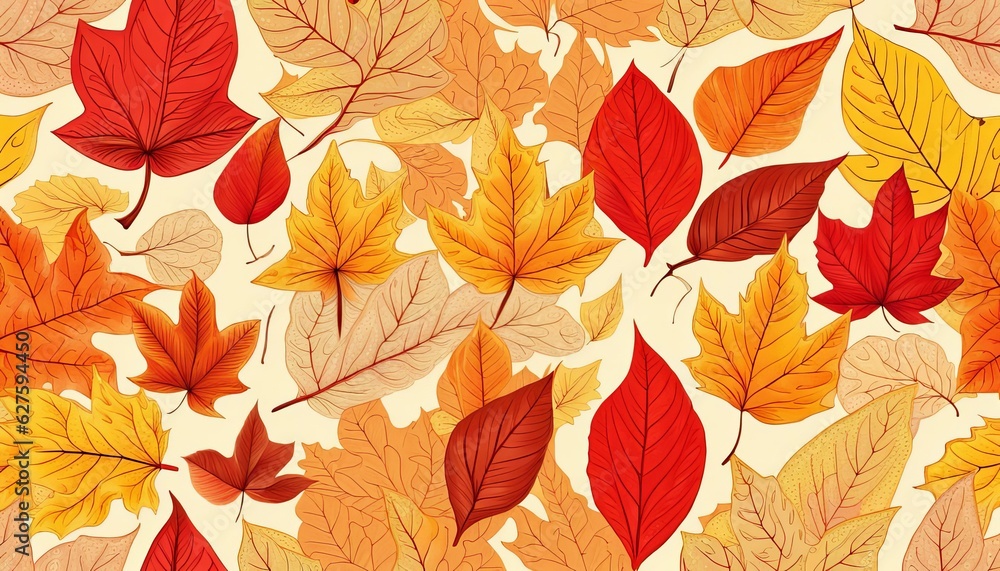 Herbstlaub in bunten Farben als Hintergrund mit Copy space, Illustration