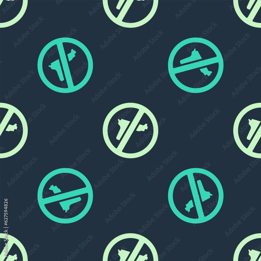 Green and beige No war icon isolated seamless pattern on blue background. The peace symbol. Vector Green and beige No war icon isolated seamless pattern on blue background. The peace symbol. Vector