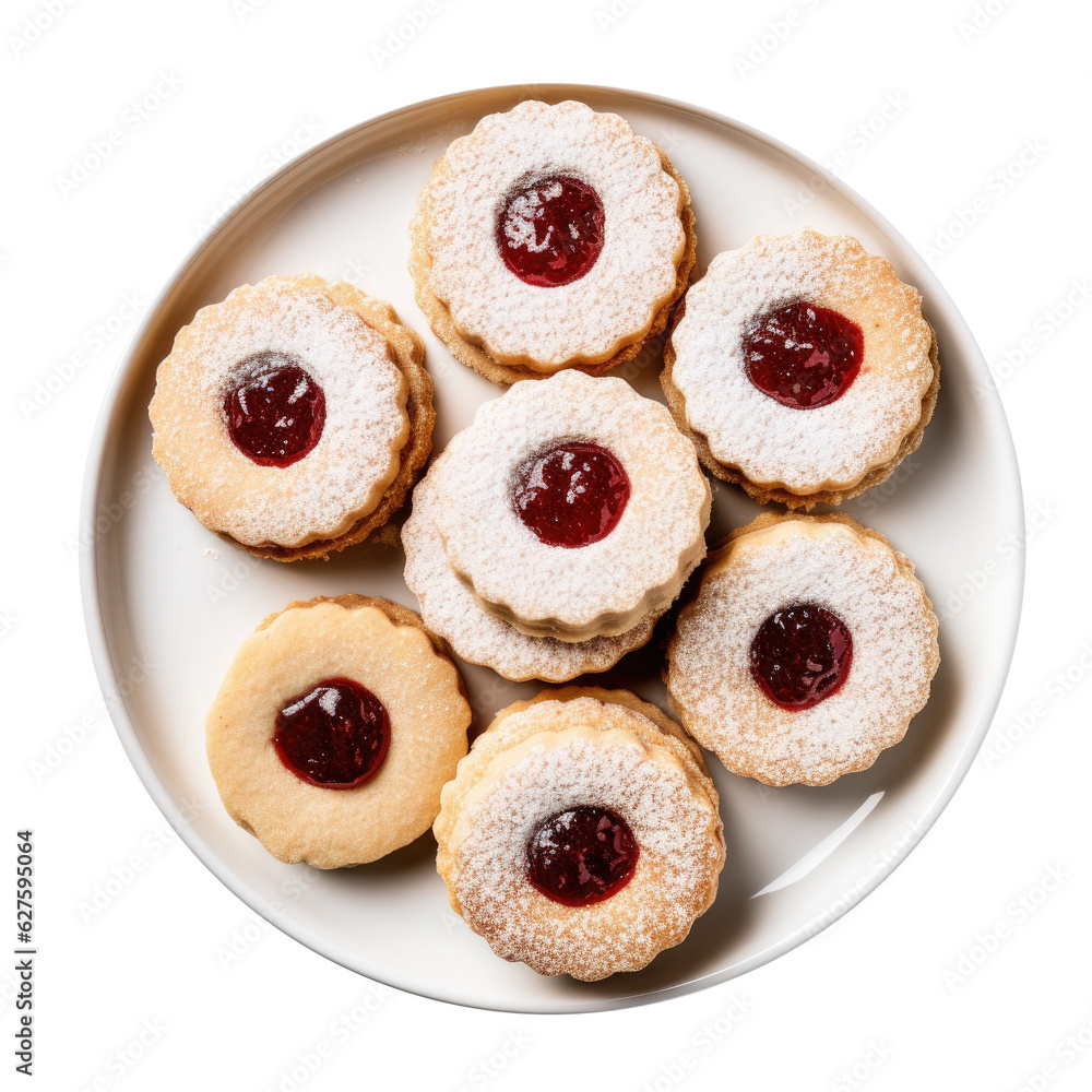 Plate of Christmas Cookies Isolated on a Transparent Background