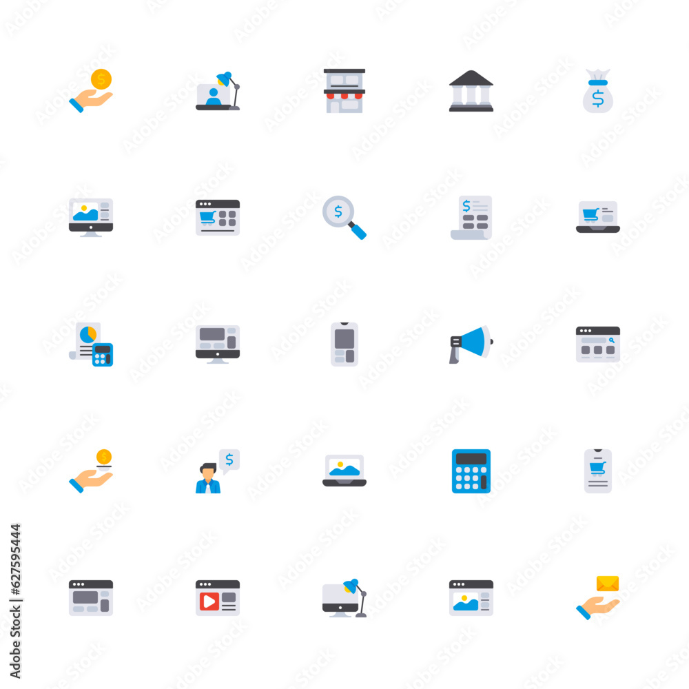 Finance Flat 2d Icon. Editable stroke. Pixel Perfect at 32x32