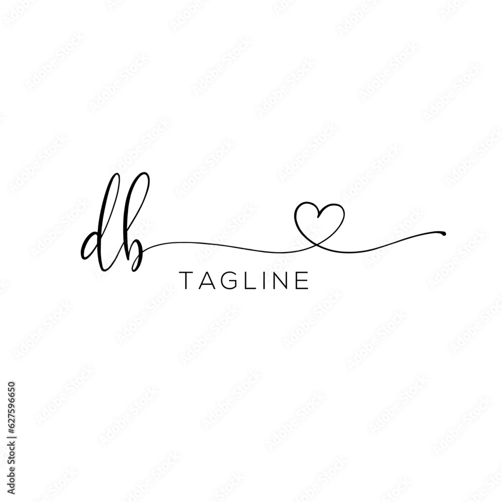 A hand-drawn signature logo design template A hand-drawn signature logo design template