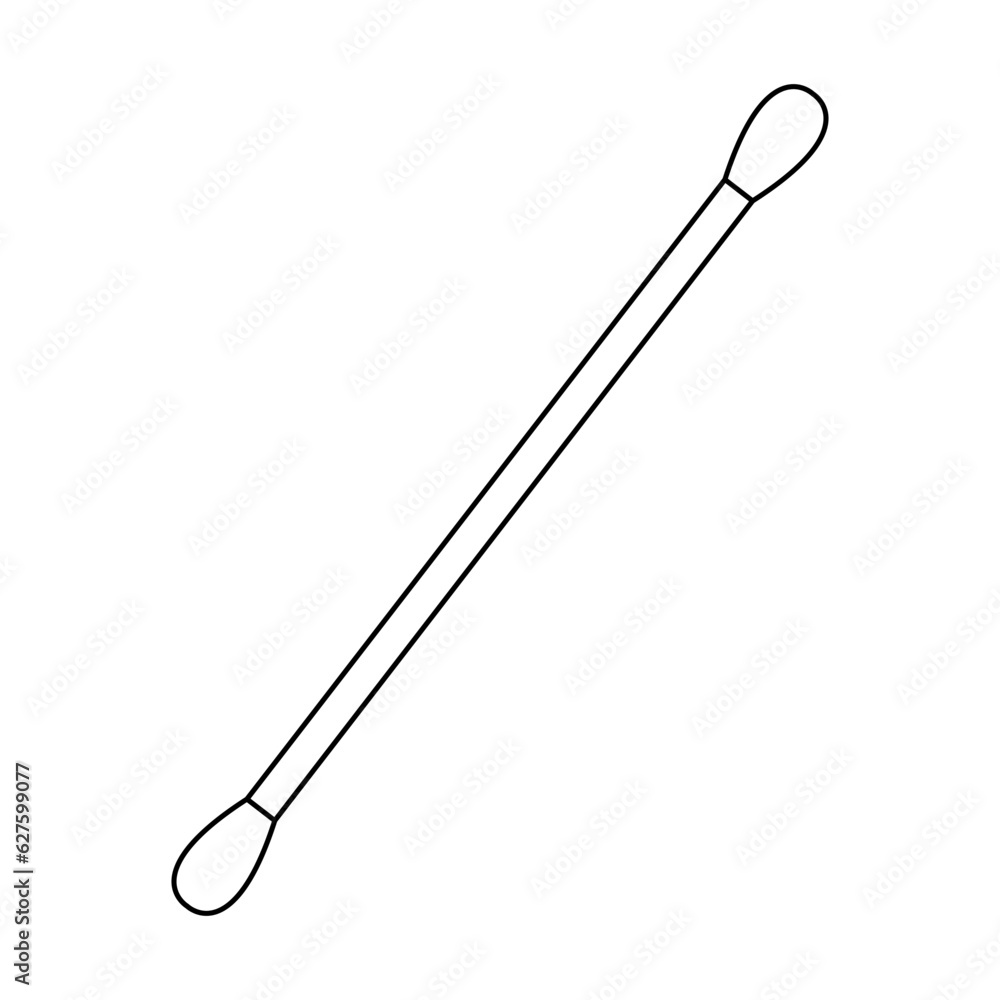 Cotton swab vector icon. Care and hygiene illustration. Black ear and cosmetic buds. Wooden ear stick. Bath and makeup symbols. Cotton swab vector icon. Care and hygiene illustration. Black ear and cosmetic buds. Wooden ear stick. Bath and makeup symbols.