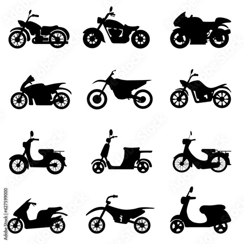 Motorbike icon vector. Moped illustration sign. scooter symbol or logo.