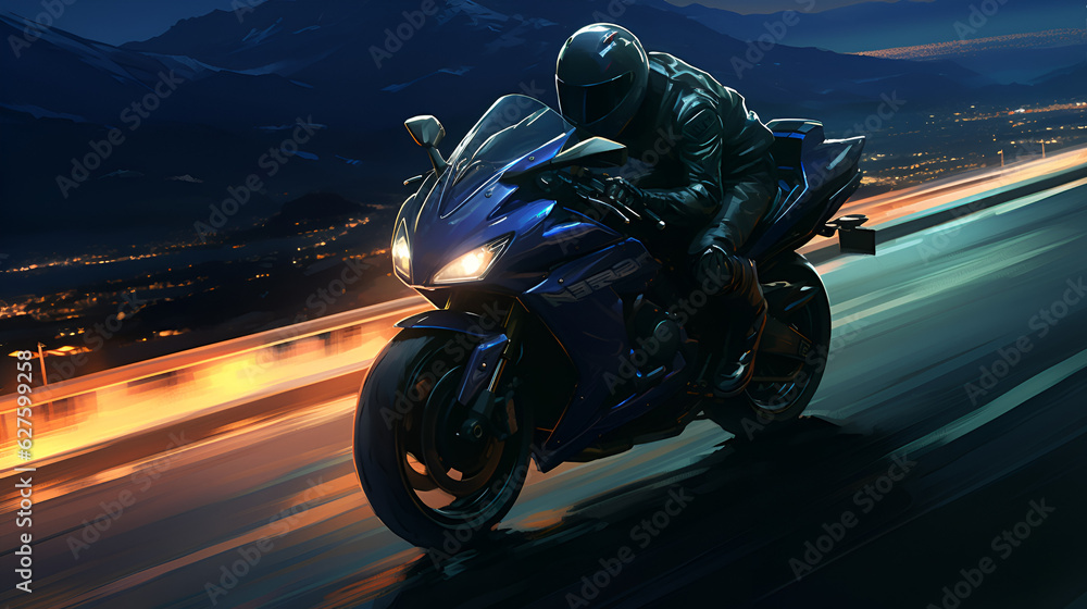 motorcycle in the night