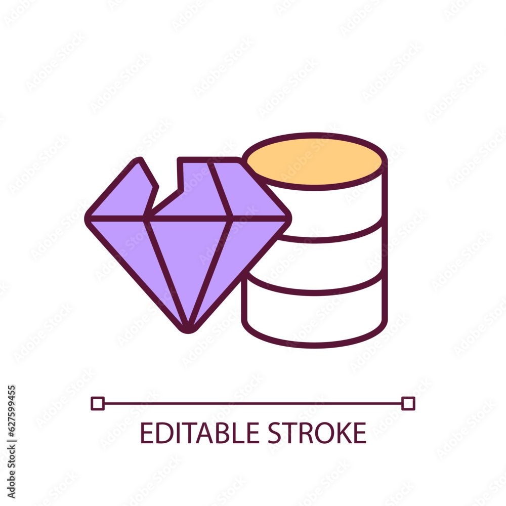 Editable data quality and accuracy icon representing data democratization, isolated vector, thin line illustration. Editable data quality and accuracy icon representing data democratization, isolated vector, thin line illustration.