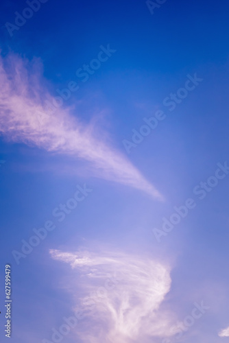 Huge white fluffys clouds sky background with blue sky background photo