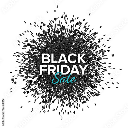 Black Friday sale design with black shatter explosion