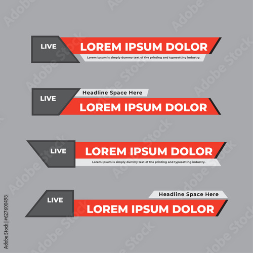 Lower third banner template design vector illustration