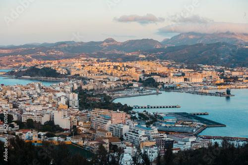 view of the city of ceuta and its two bays