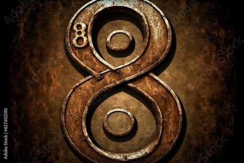 A numerical symbol representing eight. Generative AI