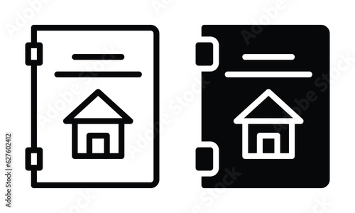 House catalog icon with outline and glyph style.