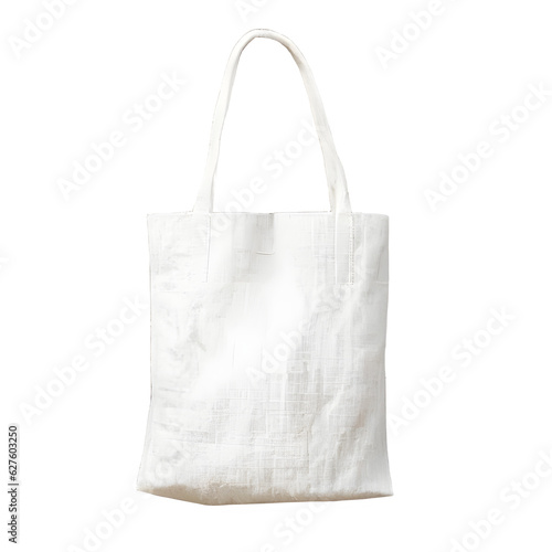 Blank tote canvas bag mockup isolated on a transparent background