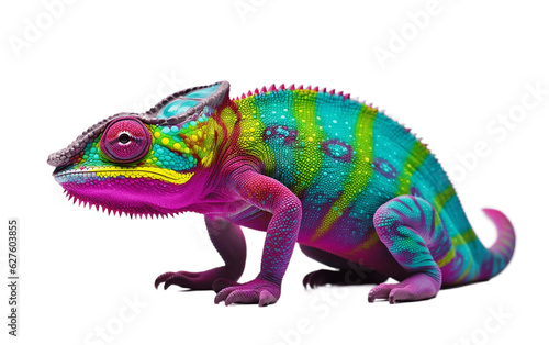 A Spectrum of Neon animal on transparent background. AI
