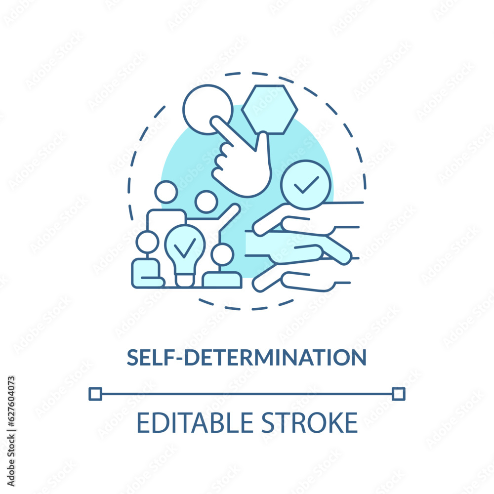 Editable self determination blue icon concept, isolated vector, lobbying government thin line illustration. Editable self determination blue icon concept, isolated vector, lobbying government thin line illustration.