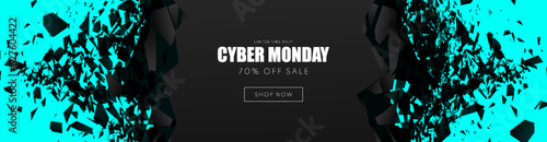 Cyber Monday Sale promotional banner. Sale header