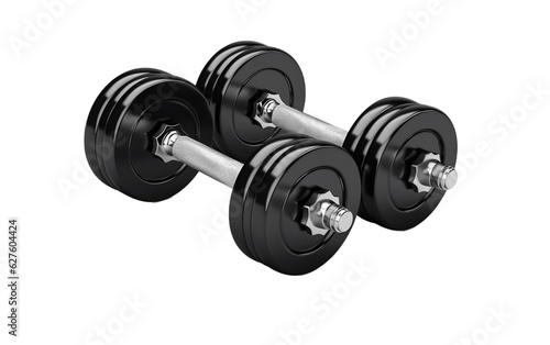Gym Dumbbell isolated on transparent background. AI