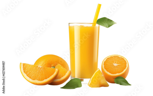 Orange Juice isolated on transparent background. AI