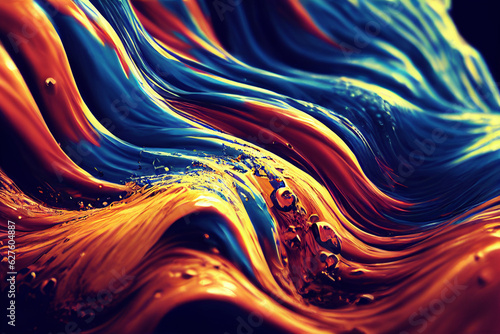 Spectacular image of liquid ink churning together with a realistic texture and great quality.Digital art 3D illustration