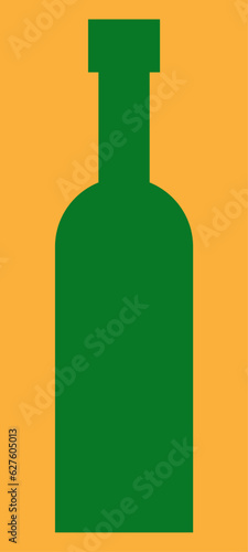 green bottle icon for alcohol vector illustration