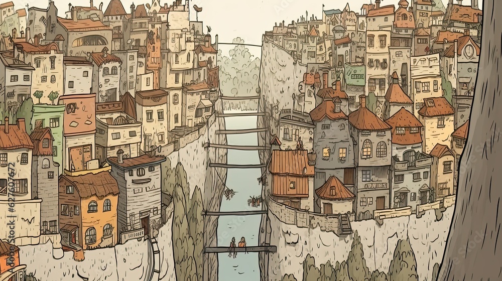 Fototapeta premium Illustrations of residential areas 