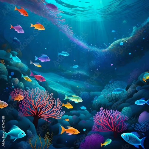 "Aqua Dreamscape: Dancing Waters, Shimmering Hues" 
