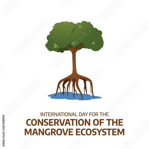 vector graphic of International Day for the Conservation of the Mangrove Ecosystem celebration. flat design. flyer design.flat illustration.