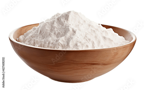 White Flour in Bowl Isolated on transparent background. AI