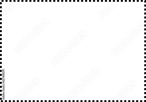 Dashed line basic geometric shapes. Dashed outline of circle, oval, square, triangle and star. Icon of cut frame. Vector illustration