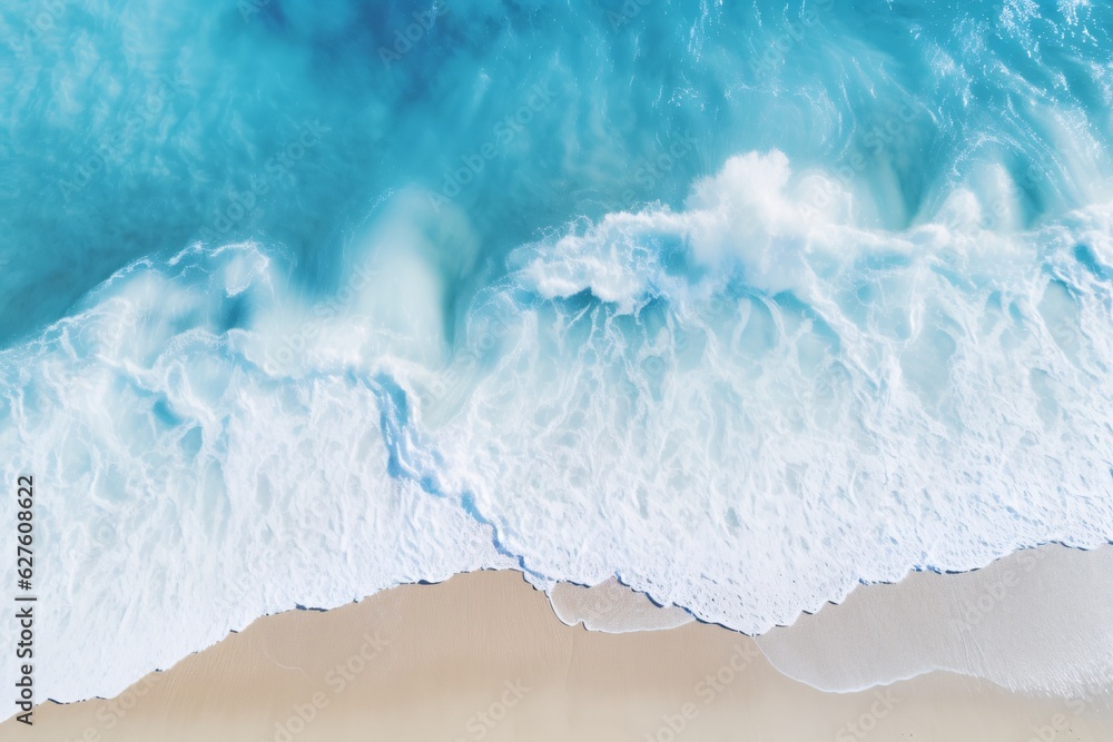 a blue water wave in the beach, in the style of teal and beige, spectacular backdrops, ai generated. a blue water wave in the beach, in the style of teal and beige, spectacular backdrops, ai generated.