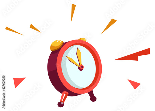 Clock or ringing alarm, deadline or rush vector