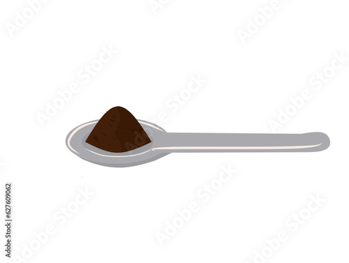 vector illustration of coffee grounds in a spoon